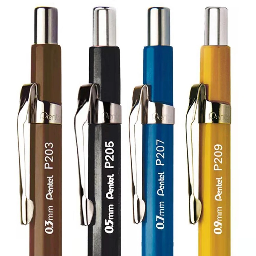 일본 펜텔 드로잉 기계식 연필, P200 시리즈 활동 연필, 0.3 0.5 0.7 0.9mm, 귀여운 학교 사무실 문구, 1 개