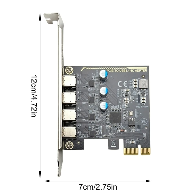 컴퓨터용 4개의 C형 포트 고속 5Gbps 데이터 전송 기능을 갖춘 PCIe USB3.0 카드