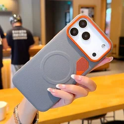 Enhanced Magnetic Phone Case with High - Quality PU Leather and CPU Cooling for Business Professionals (Gray)