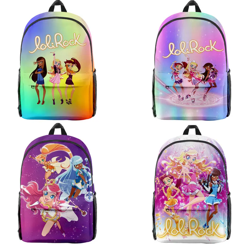 

Anime LoliRock Backpack Students Girls 3D Print School Bags Children Backpacks Mochila Kawaii Kids Bookbag Teens Zipper Knapsack