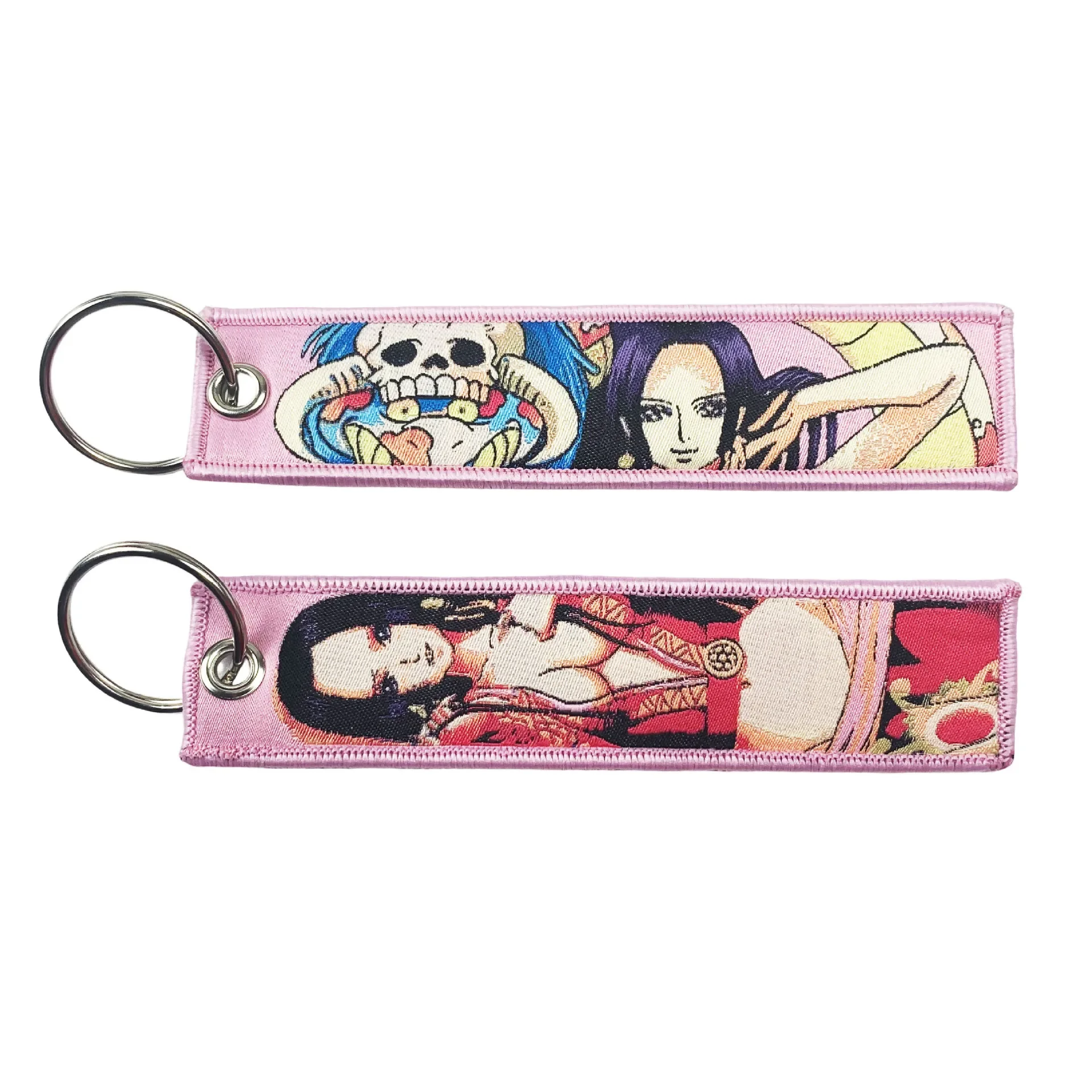 

One Piece Jet Keychains Embroidered Anime Key Tags Unique Manga Key Ring Holder Car Key Fob Jewelry Accessories Decoration