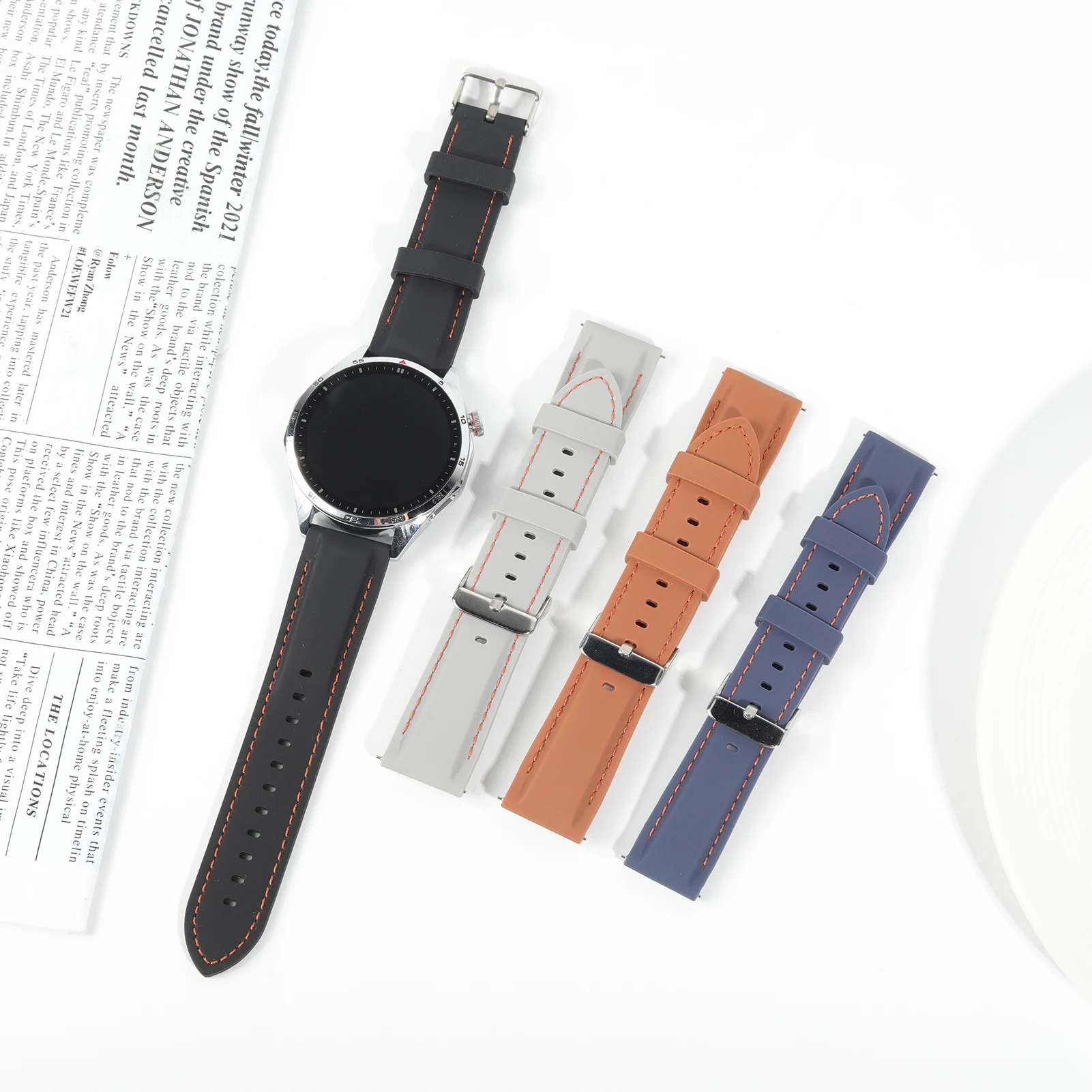 Premium Silicone Watch Strap - 22mm Band Correa Bracelet Accessories