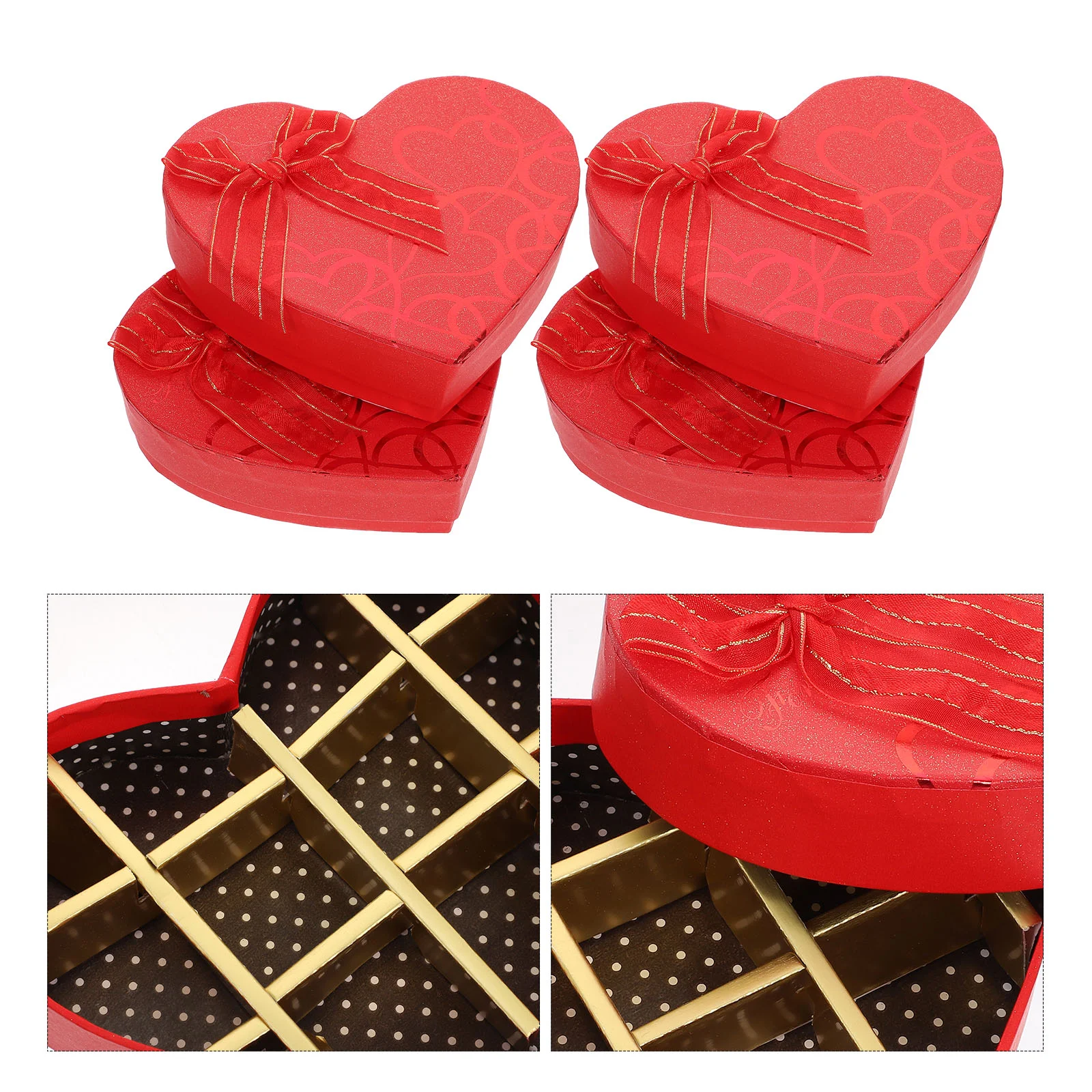 

4 Pcs Valentine's Day Heart-shaped Chocolate Boxes Creative Gift Packing Boxes