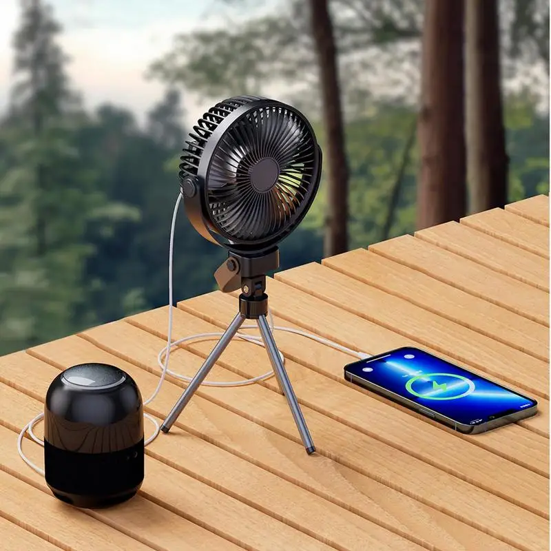 

Camping Tripod Fan Portable Fan For Tent Hangable Personal Tent Fan Rechargeable Tripod Fan For Tent Camping Fishing