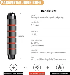 Portable Adjustable Steel Wire Jump Rope for Fitness and Weight Loss (3M-red)