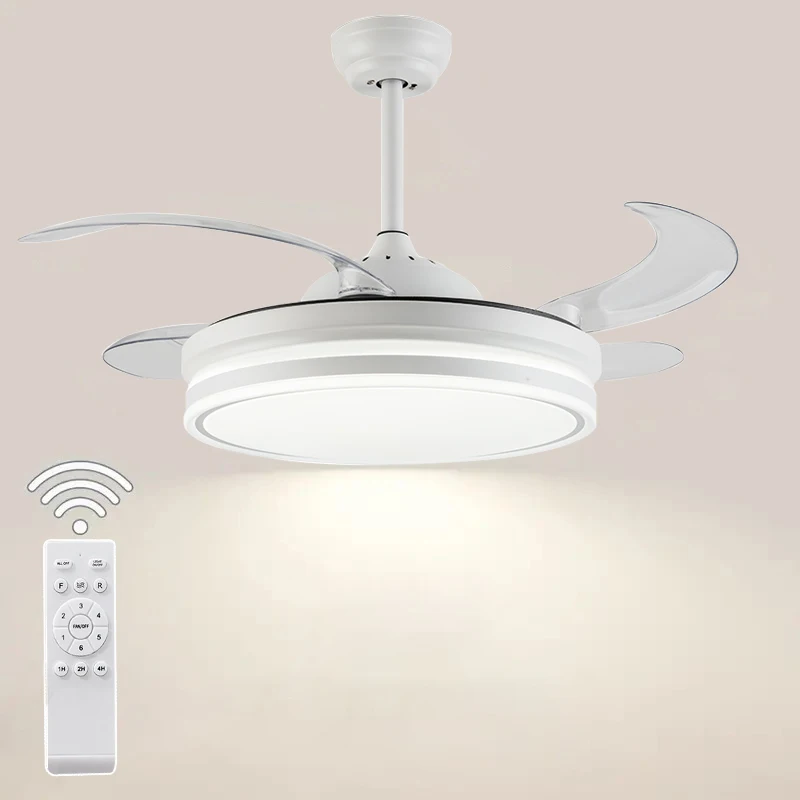 LED ceiling fan Modern home with light remote control bedroom decoration ventilation light air invisible blade mute
