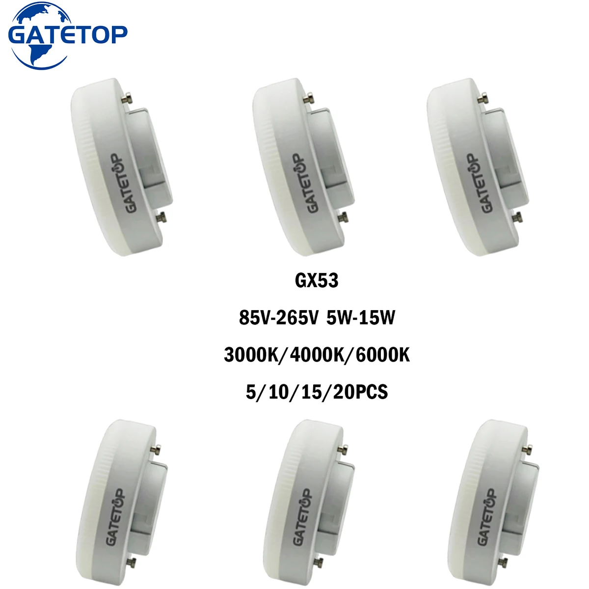 OPPER LED Faretto Da Soffitto Include LED 6W GX53 Lampadine 230V - Foto 11