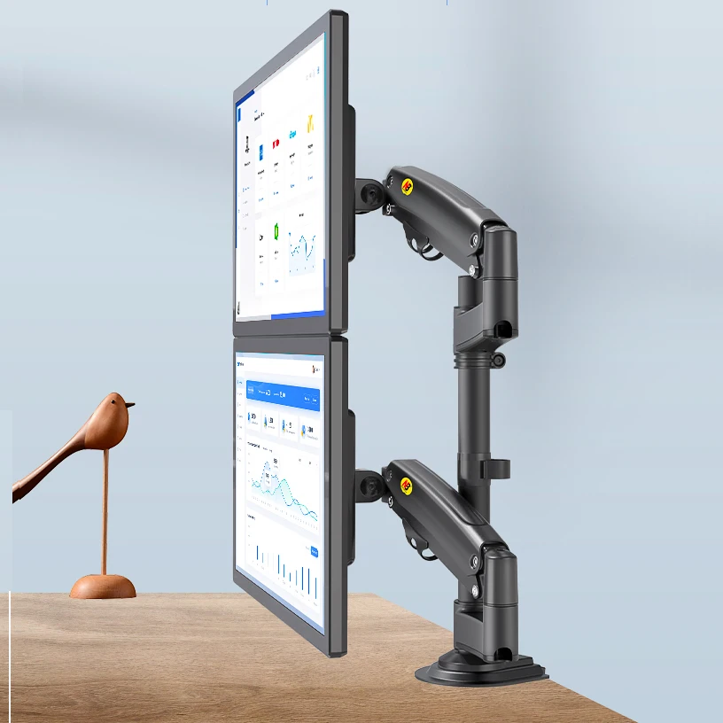 Full Motion Lcd tv Mount Mola de Gás Duplo Monitor Desk Holder Braço 212kg H180 2232 Braçadeira de Braço Grommet Novo nb - Image 3