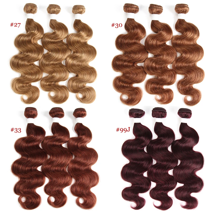 Blond Brown Red Color Human Hair Bundles 1/3 PCS Brazilian Body Wave Human Hair Extension 8-26 Inch Remy Weave Bundles KEMY