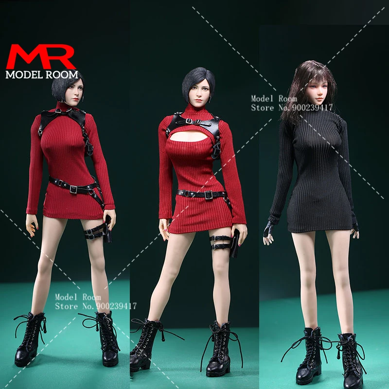 

JIAOU JO23X-06 1/6 Scale Ada Wong Red High Neck Long Sleeves Sweater Holsters Set Fit 12-inch Female Soldier Action Figure Body