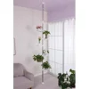 7-Layer Indoor Plant Stands Spring Tension Pole Metal Flower Display Rack Space Saver Corner Floral Pot Hanger Shelf Ivory Stand 2