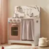 Robotime Robud  Kids Play Kitchen Set Rustic Wooden Kitchen Pretend With Leaf Light String Apron for Toddlers 3+ (Rustic Style) 1