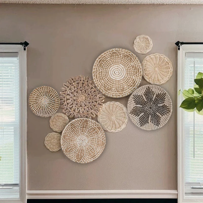 10er Set Rattan Wandkorb Dekor Boho B hmische Wanddekoration 10er-set-rattan-wandkorb-dekor-boho-b-hmische-wanddekoration