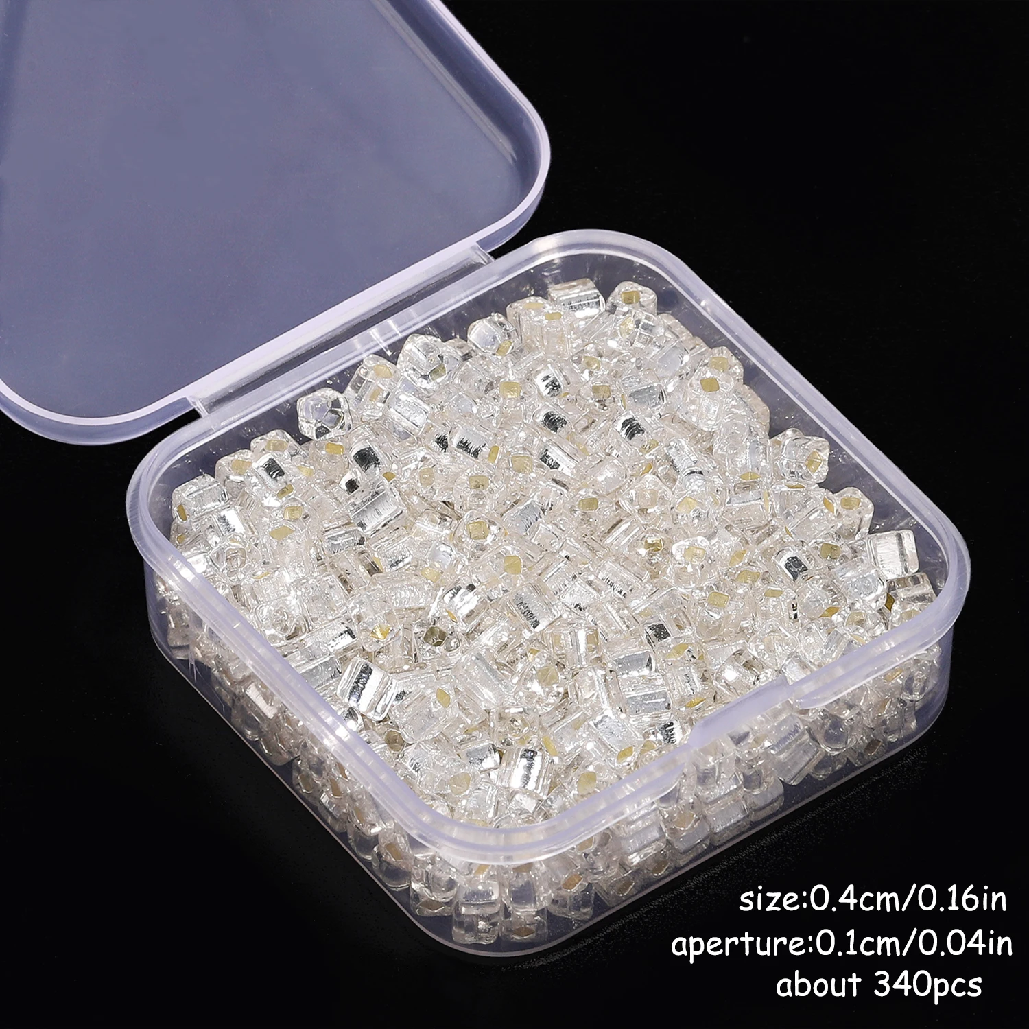 Elegant Gold & Silver Glass Seed Beads for Jewelry Crafting - Bohemian Style Beading Accessories Box