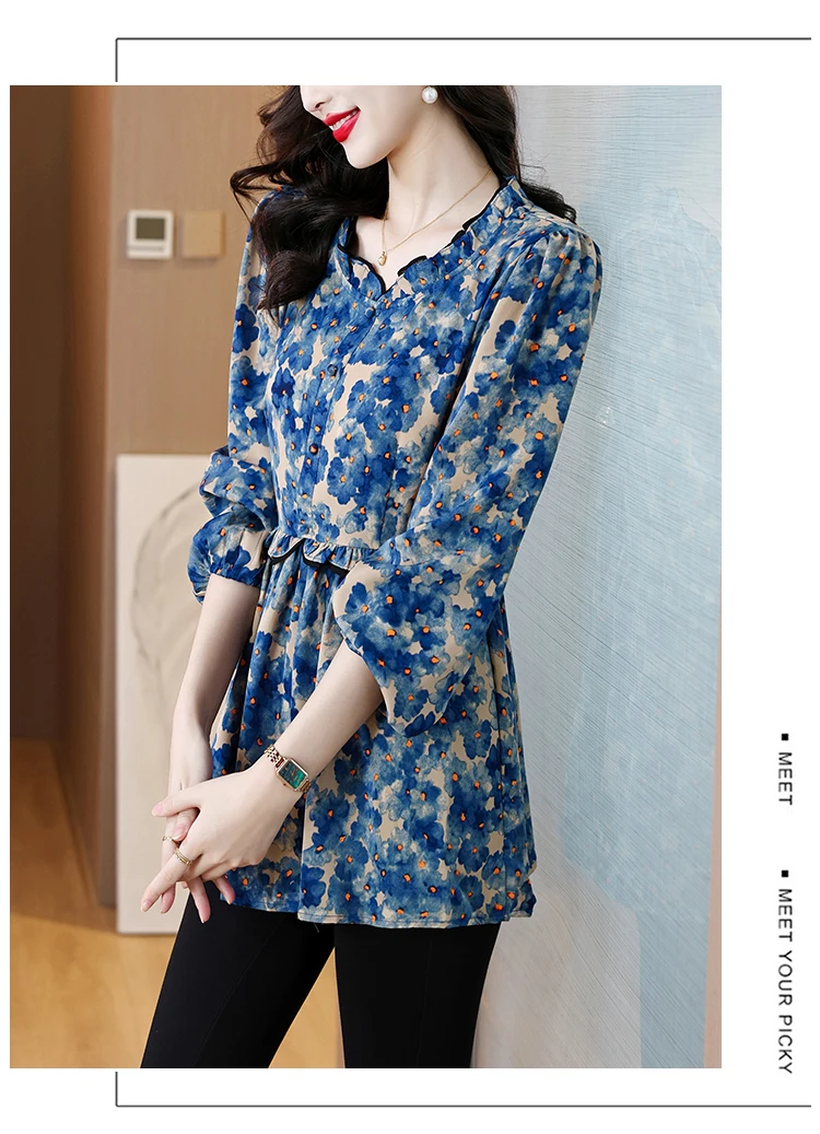 Loose Clothes Women 2024 Autumn Elegant Office Lady Button Basic Shirts Casual Retro Vintage Ruffles Tunic Peplum Tops Blouses