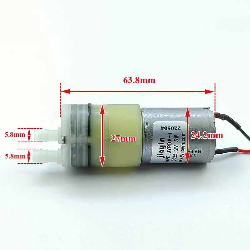 Pompe à Air à Membrane Auto-amorçante DC 7.2V 5W - Débit ~400 Ml/min, Tension 3.7-7.4V, Pour Aquariums, Systèmes De Pulvérisation Ou Nettoyage