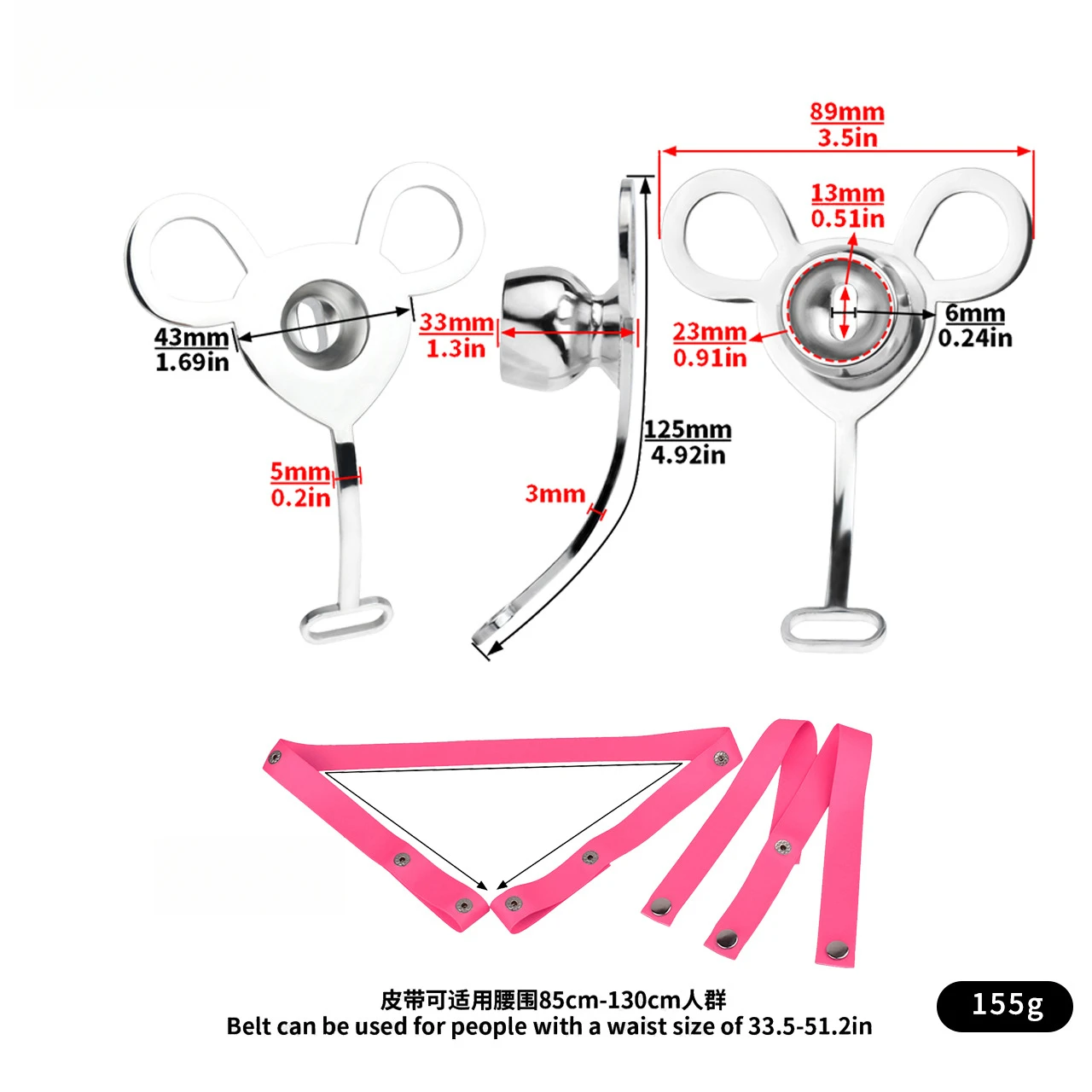 New Male Chastity Cage Wearable Stainless Steel Male Flat Urinal Cage Sissy Negative Minimalist Anti-Cheating Sex Toys For Men18