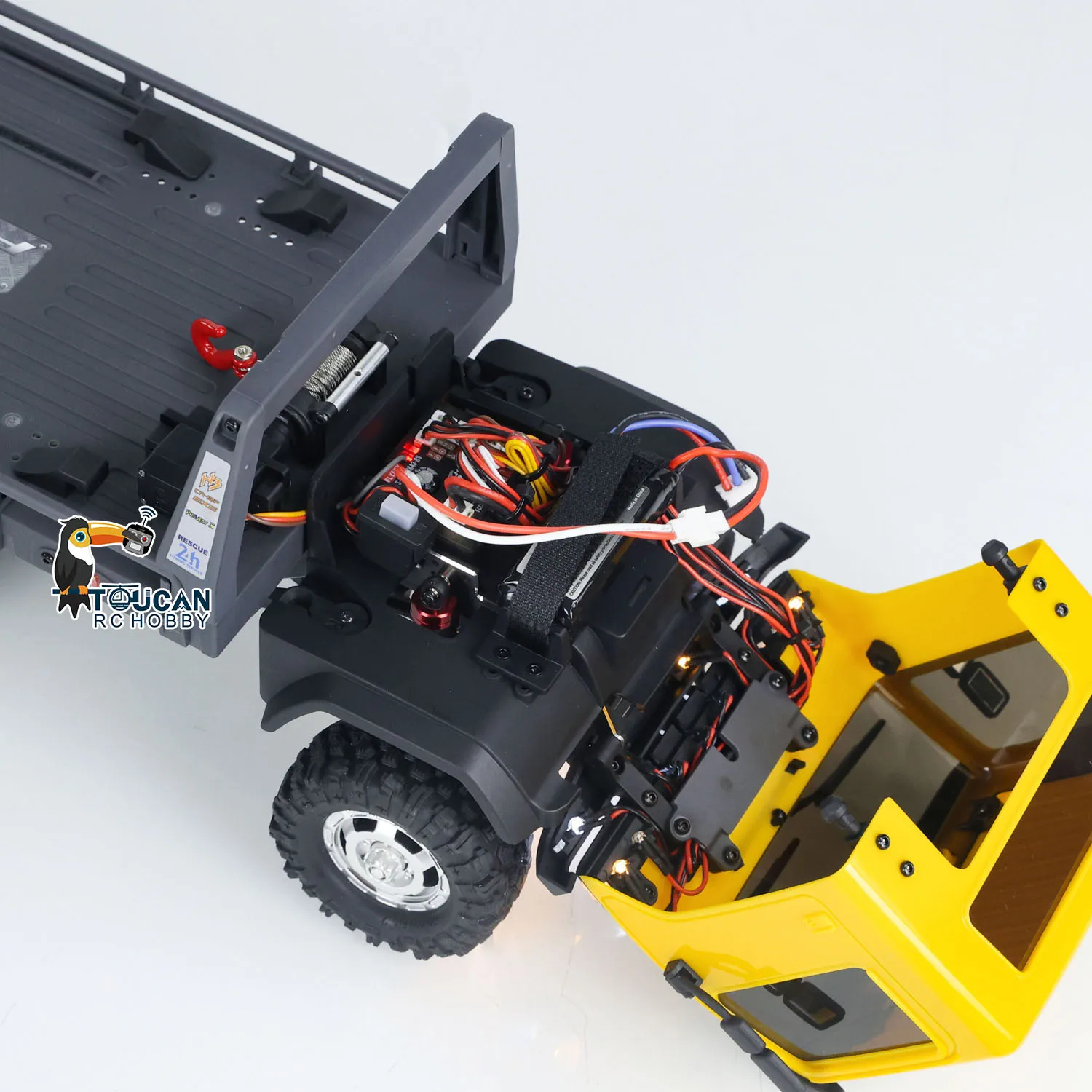 RTR 1/18 RC Crawler 6x6 Flatbed Truck Rock Car Hobby Plus CR18P Remote Control Off-Road Model 2-Speed Transmission Vehicle Light 3