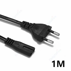 Universal EU/US Power Cable Cord - IEC C7 2-Pin AC Extension (1m eu plug)