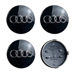 4pcs Car Wheel Center Cap Hub Covers Badge - 60mm to 69mm (60mm Black - 4B060117)