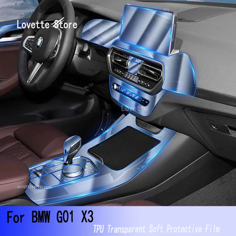

TPU Car Interior Gear Dashboard Protective Film Transparent For BMW G01 X3(2022-2023)Anti-scratch Accessories