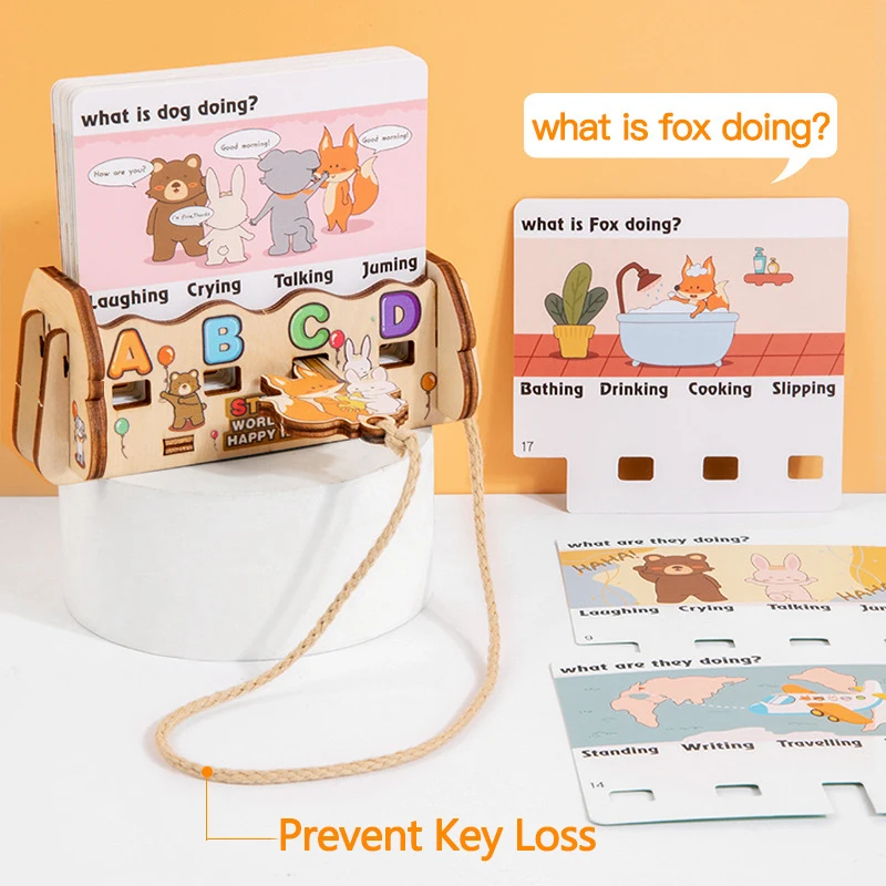 Children Alphabet Word Cards Montessori Toys Logical Thinking English Word Decryption Unlocking Table Game Early Educational Toy 4