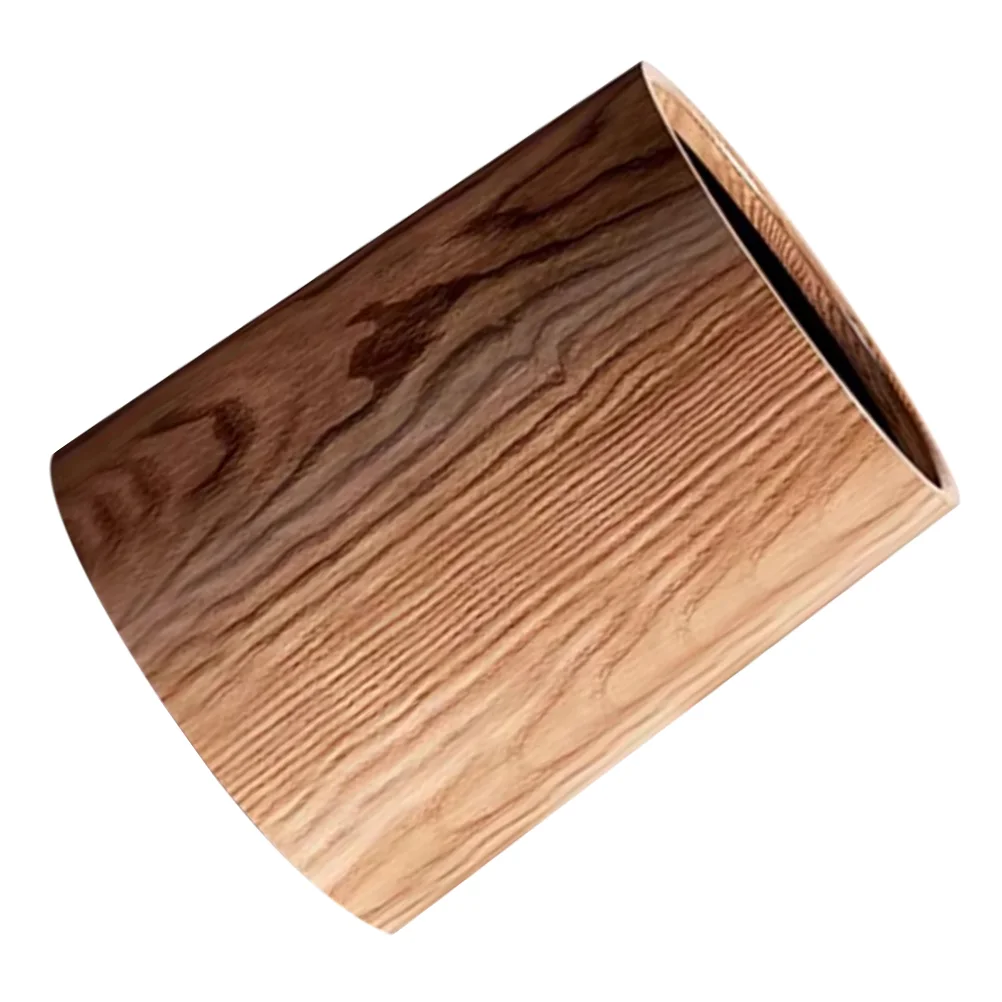

Imitation Wood Grain Trash Can Wastebaskets Bins Office Garbage Home Litterbox Simple Bucket