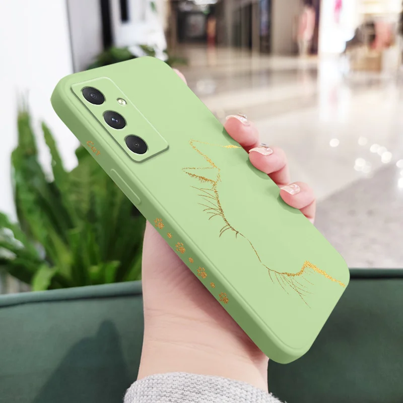 Elegant Black Gold Cat Silicone Phone Case Cover