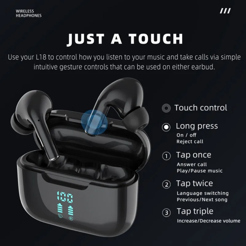 Premium Wireless Bluetooth HIFI Stereo Earbuds with ENC and Power Display