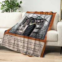 Anime Yu Gi Oh Card Dragon game Blanket Flannel warm comfort  soft plush blanket for sofa living room office bedroom travel gift 1