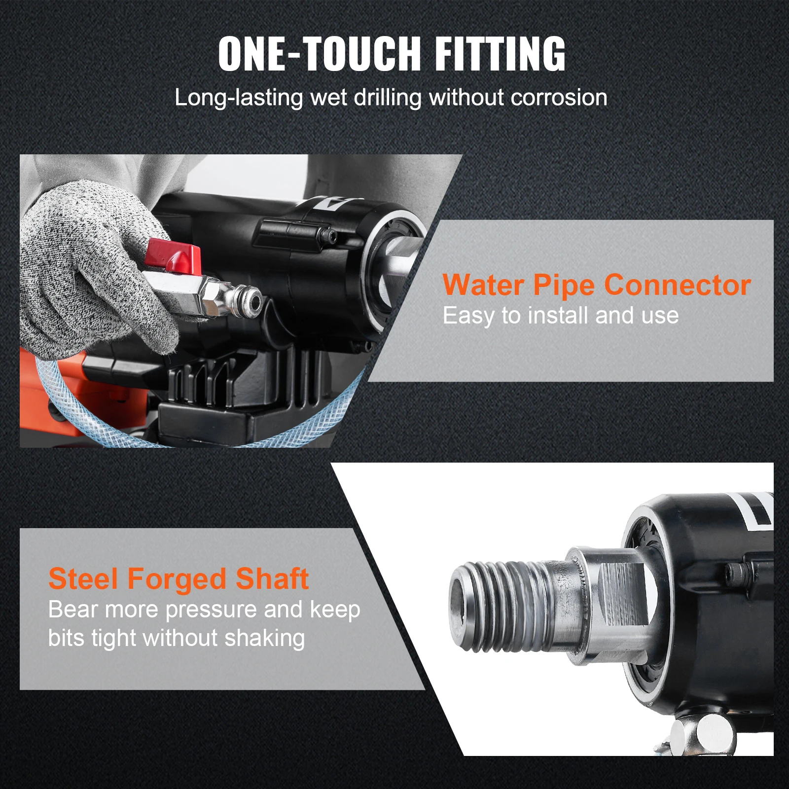 VEVOR 3200W 750RPM Wet/Dry Diamond Core Drill Machine Concrete Core Drill Rig Stand Industrial Wet Electric Core Drilling Machin 4