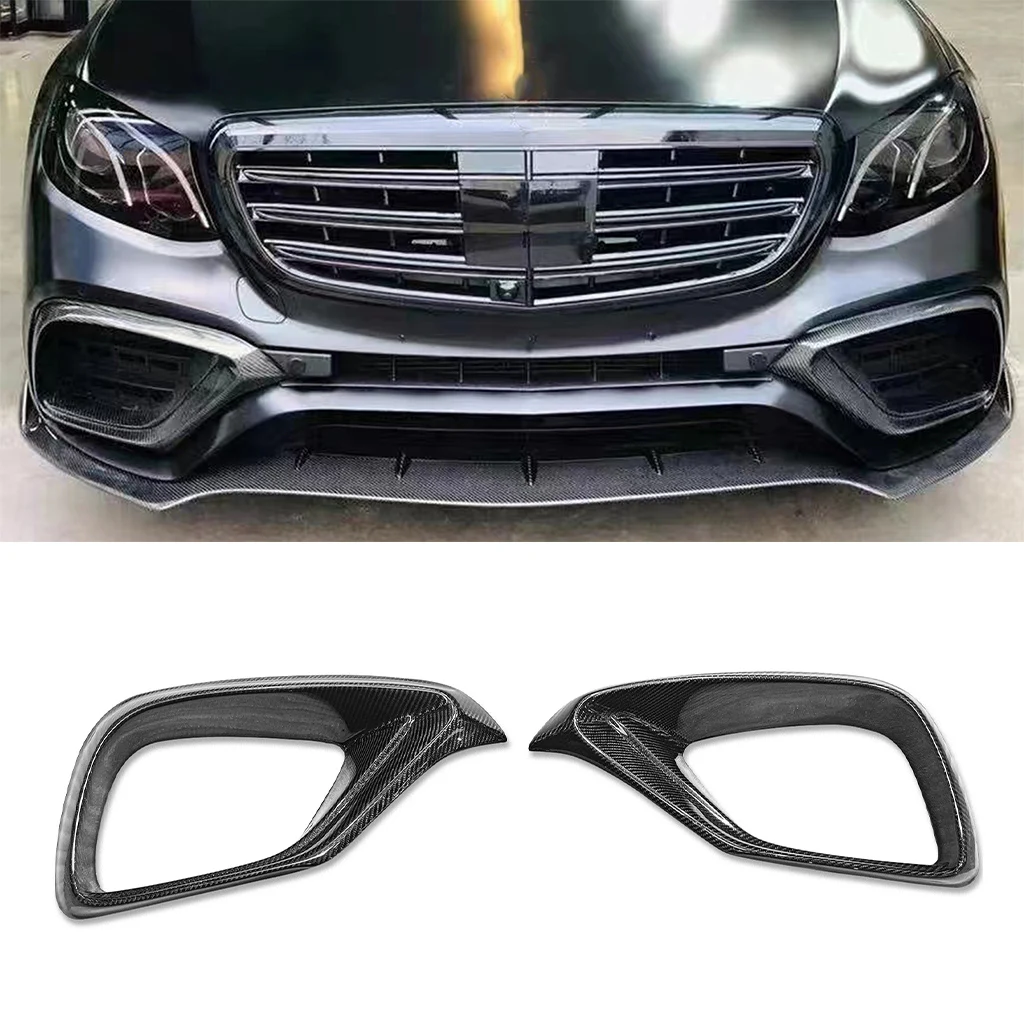 

Передний бампер из углеродного волокна для Mercedes-Benz E-Class W213 AMG 2017-2020, крышка на вентиляционное отверстие, отделка, противотуманная фара, крышка на вентиляционное отверстие