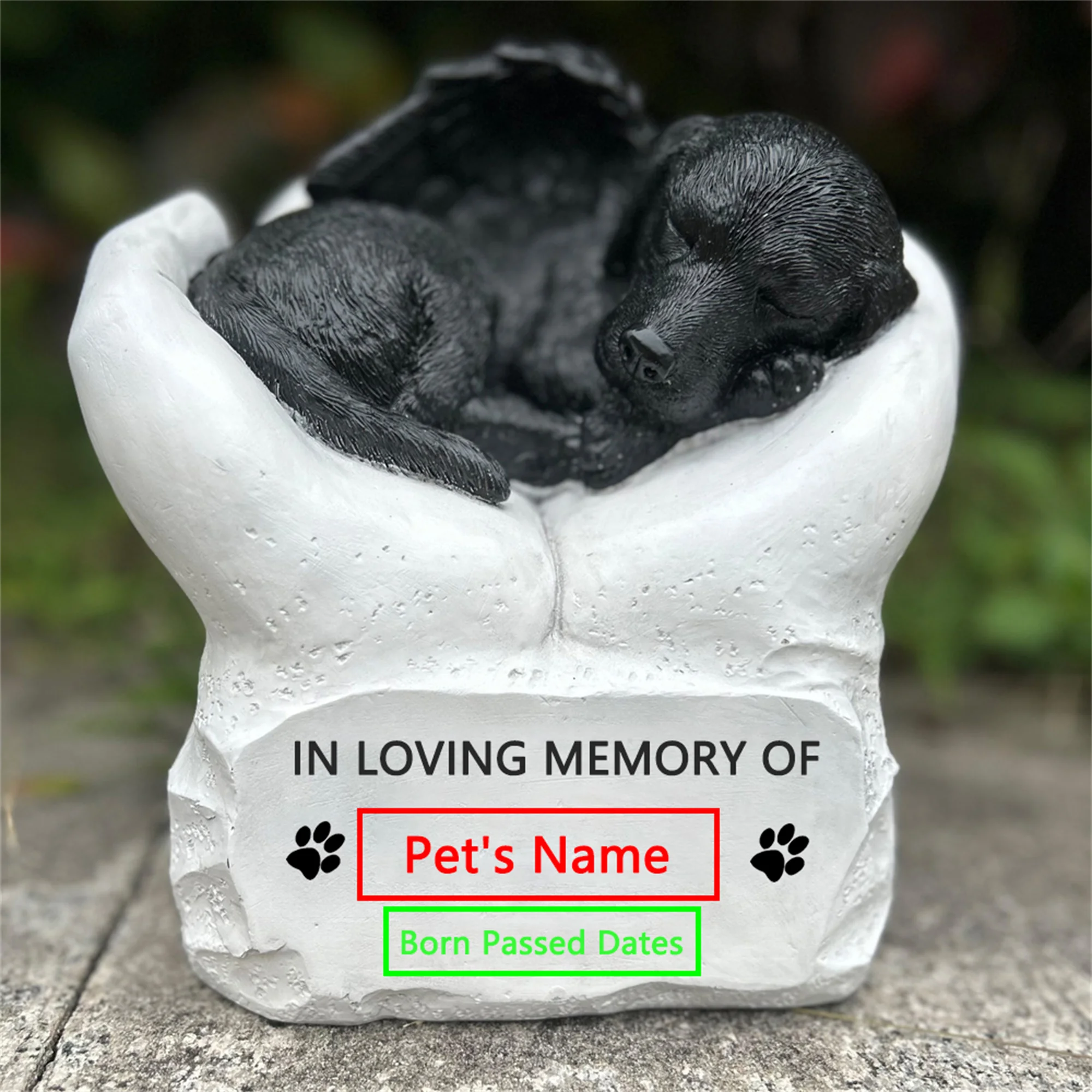 Personalized Resin Pet Cremation Urn for Dog Pet Dog Ashes Urns Dog Memorial Keepsake Urn Gift