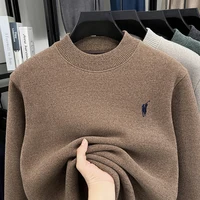 2025 New Arrival Thickened Fluffy High-Neck Men's Sweater, Autumn & Winter Thermal Fleece Knitwear