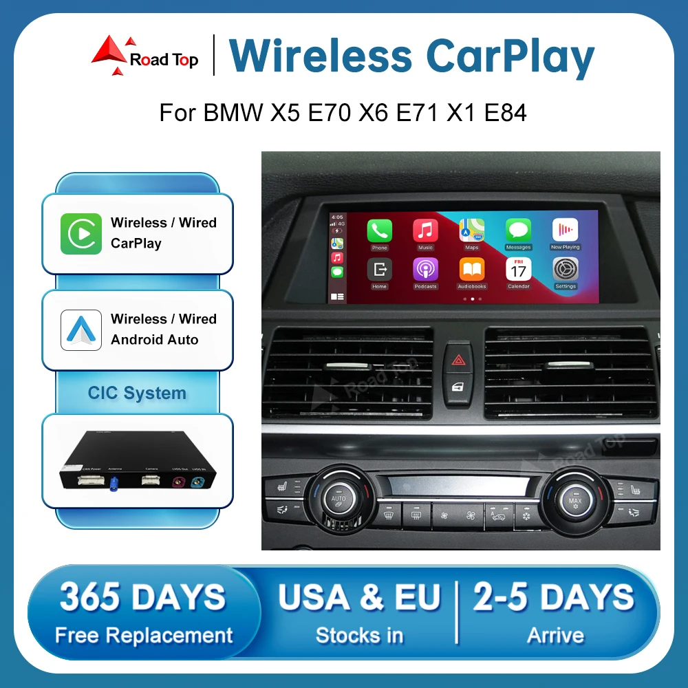 

Wireless CarPlay Android Auto for BMW CIC X5 E70 X6 E71 2011-2013 X1 E84 2009-2015 with Mirror Link AirPlay Car Play Functions