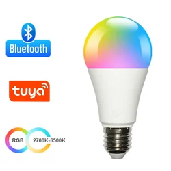 Smart LED Bluetooth Bulb with Tuya App Control - Dimmable 15W E27 RGB+CW+WW Lighting (AC 110V - 15W)