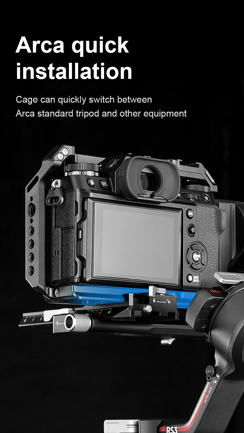 Camera Full Cage for Fujifilm X-T5 with Expansion 1/4 & 3/8 Screw Holes Aluminum