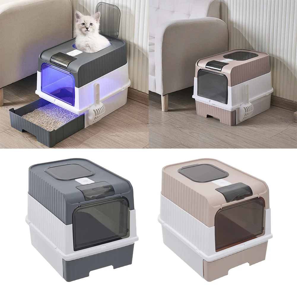 Tieker fully enclosed UV sterilizing cat litter box top entry splash-proof cat toilet large capacity : uk Stock, 4 Days Free Delivery, & No Order Amount limit