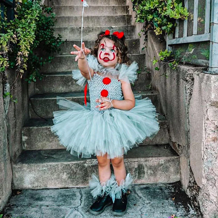 Robe de sorcière d'halloween Joker gris pour filles, vêtements en maille et  Tulle pour enfants, Costume effrayant pour fête de carnaval, spectacle de  Festival - AliExpress, image size:900x900