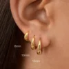 Stainless Steel 1 Pair Minimalist Huggie Hoop Earrings For Women Gold Color Tiny Round Circle 6/10/12mm Punk Unisex Rock Earring 1