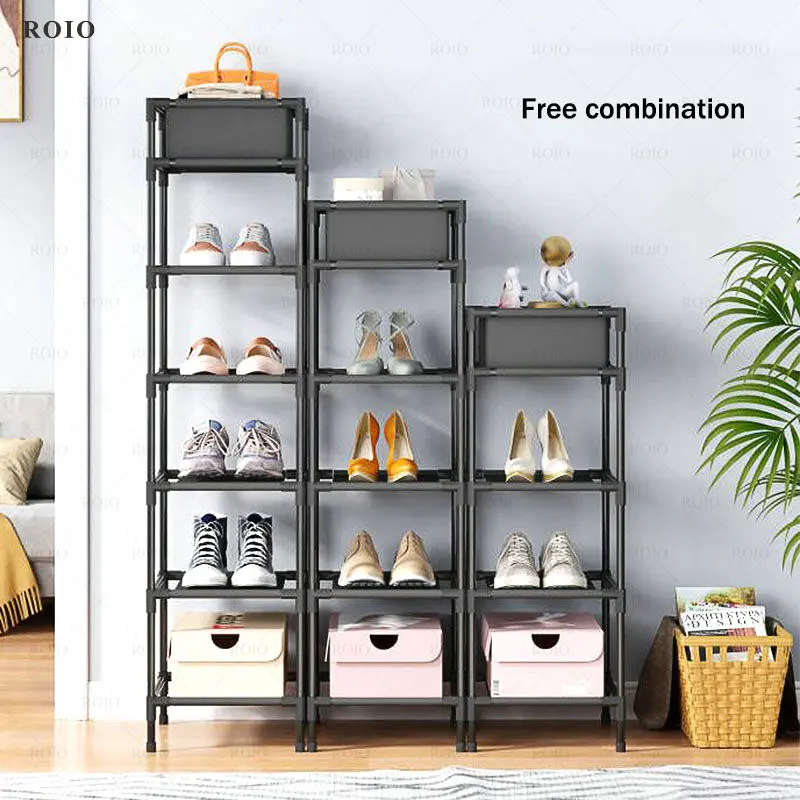Vertical Shoe Rack Floor Storage Cabinet Living Room Hallway Space-saving Shelf Organizer Home Simple Small Cabinet