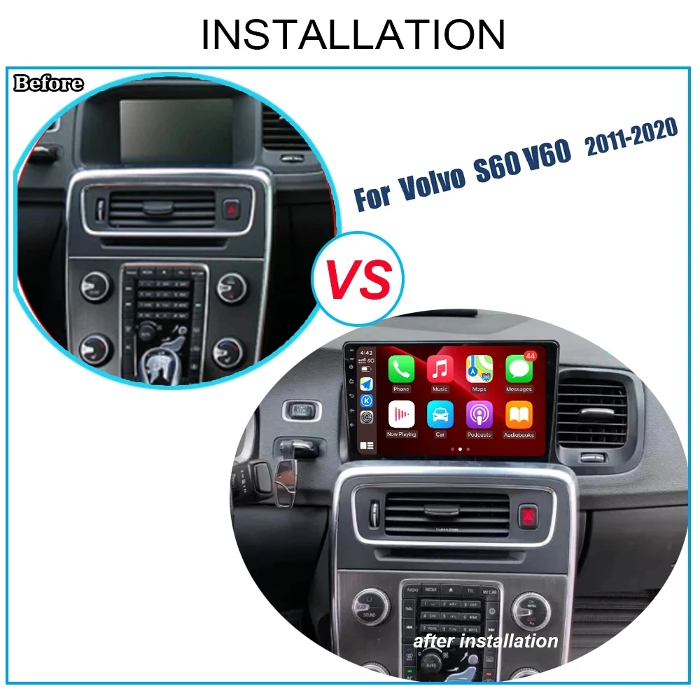 Android 13 Car Radio Multimedia Video Player For Volvo S60 V60 2008-2013 GPS Navigation QLED DSP BT DVD Stereo Autoradio Carplay