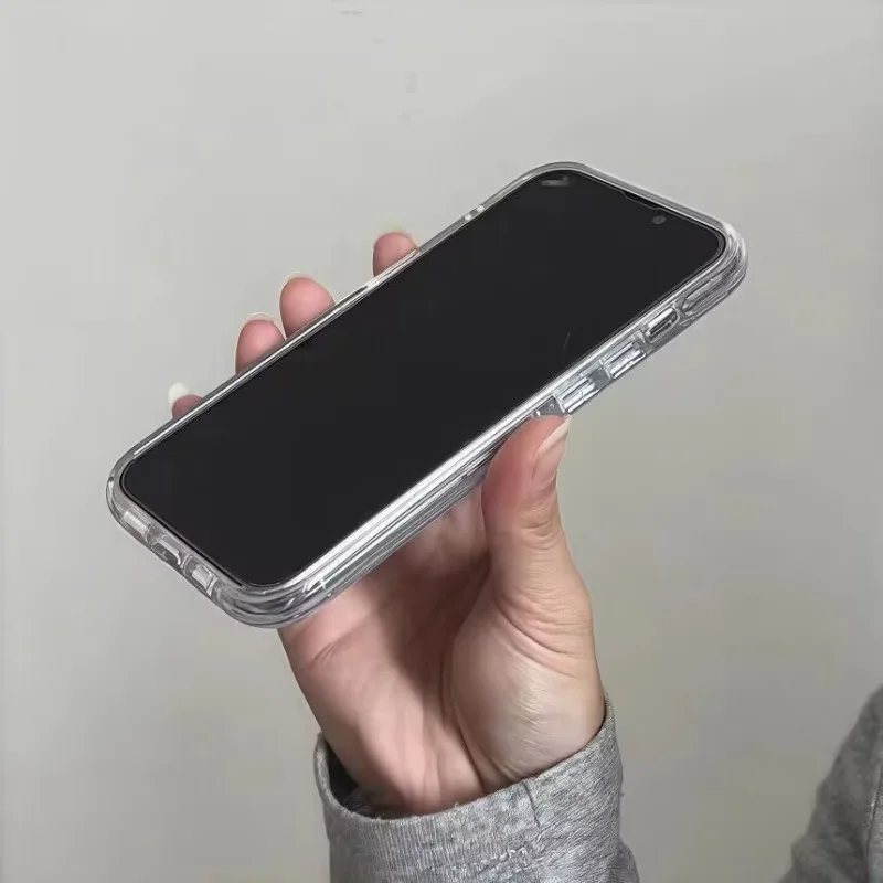 Stylish Blue Checkered Grid Phone Case - Clear Protective Cover