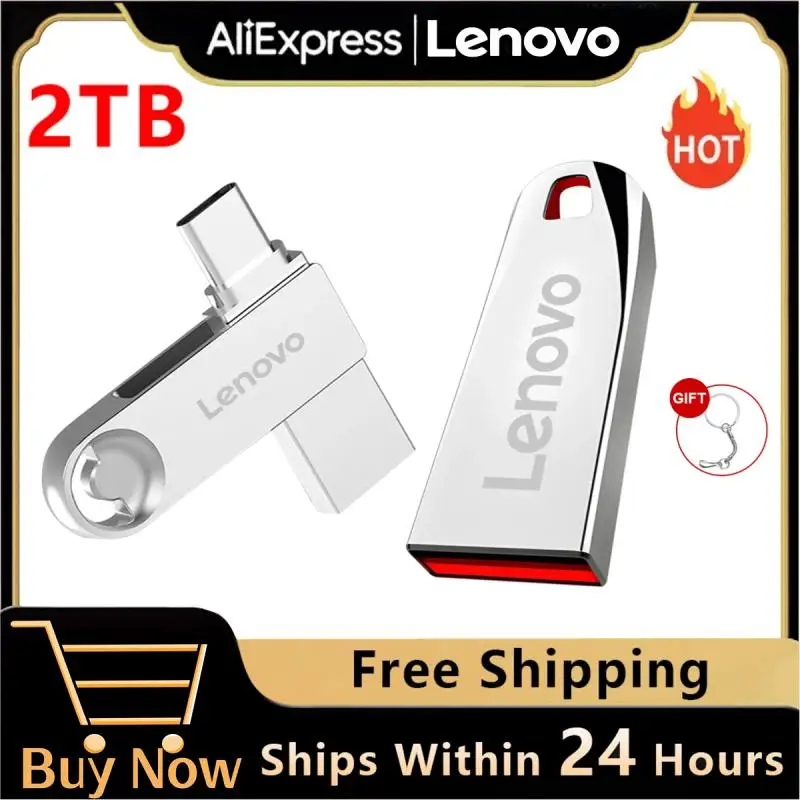 Lenovo Usb 3.0 Flash Drive 2Tb 1Tb 512Gb 256Gb 2 In 1 Pendrive 128Gb Memory Stick Pen Drive Type-C Stick Memoria Usb Flash Disk