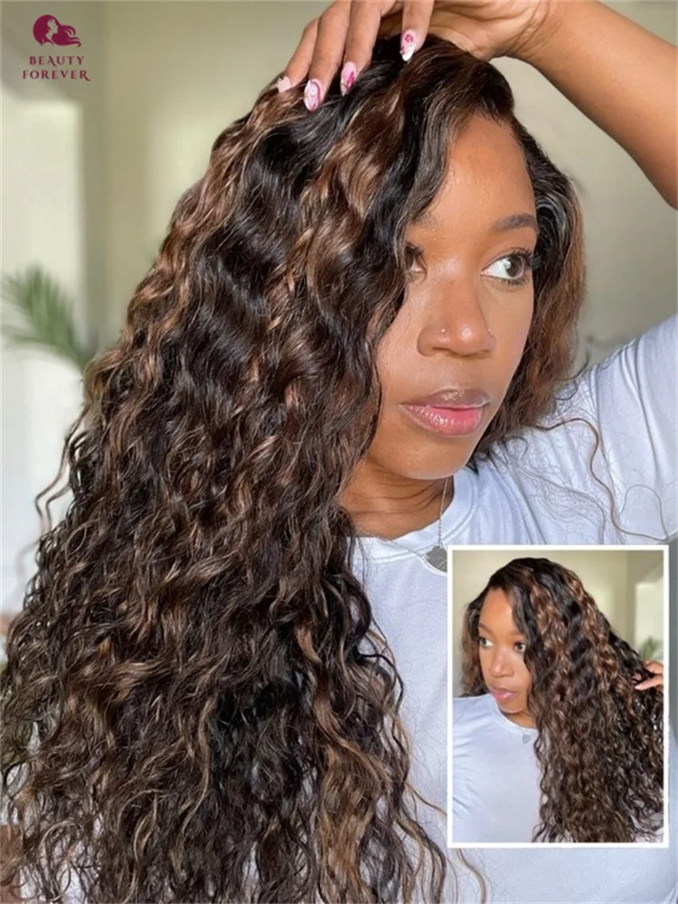 Beautyforever Brown Water Wave Gueless Wig