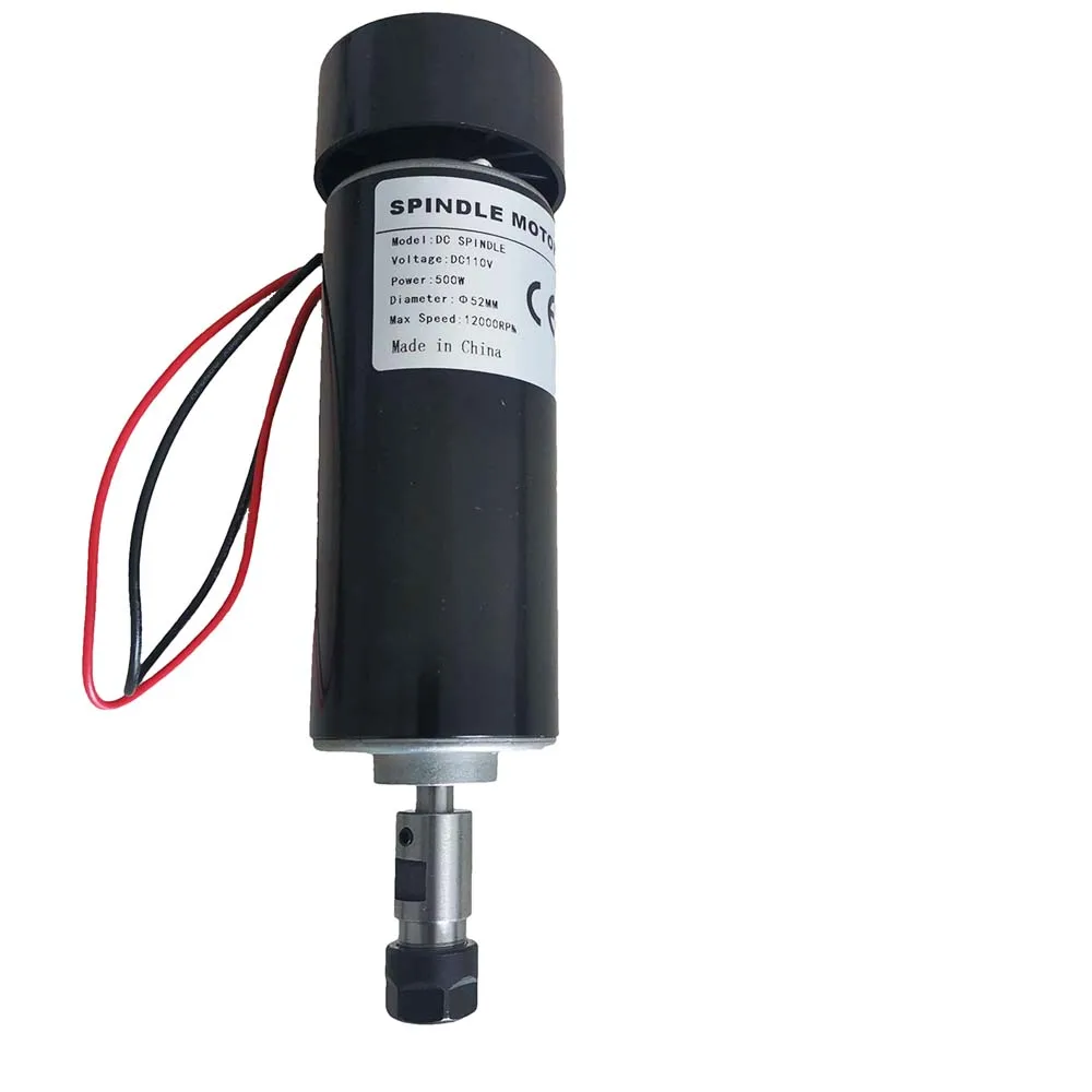 0,5 kW luftgekühlter Spindelmotor ER16 Spannfutter CNC 500 W DC Hochgeschwindigkeits-Spindelmotor 110 VDC 12000 U/min für PCB-Gravur – Detail 4