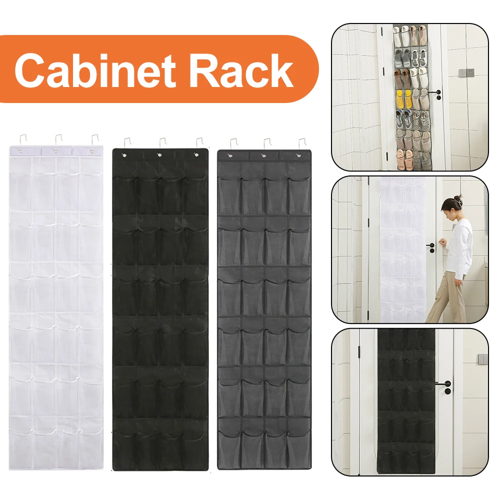 Mesh Pockets Hanging Behind Closet Caddy Holder 24 Space Saving Hanging Shoe Organizer for Closet Entryway Bedroom Bathroom