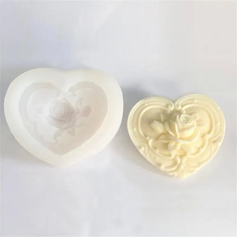 

Роза ароматизированные подсвечники DIY Ручная работа роза Ароматизированная свеча силиконовая форма с цветком любовь пластырь диффузор камень