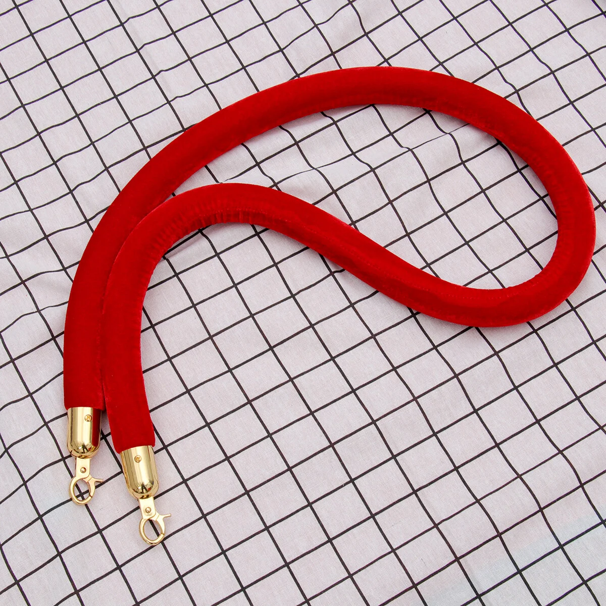 Rope Barrier Red Stanchion Ropes Control Crowd Queue Barriers Poles Carpet Set Stanchions Black Hooks Fence Vip Lint Safety 1.5M rope barrier stanchion