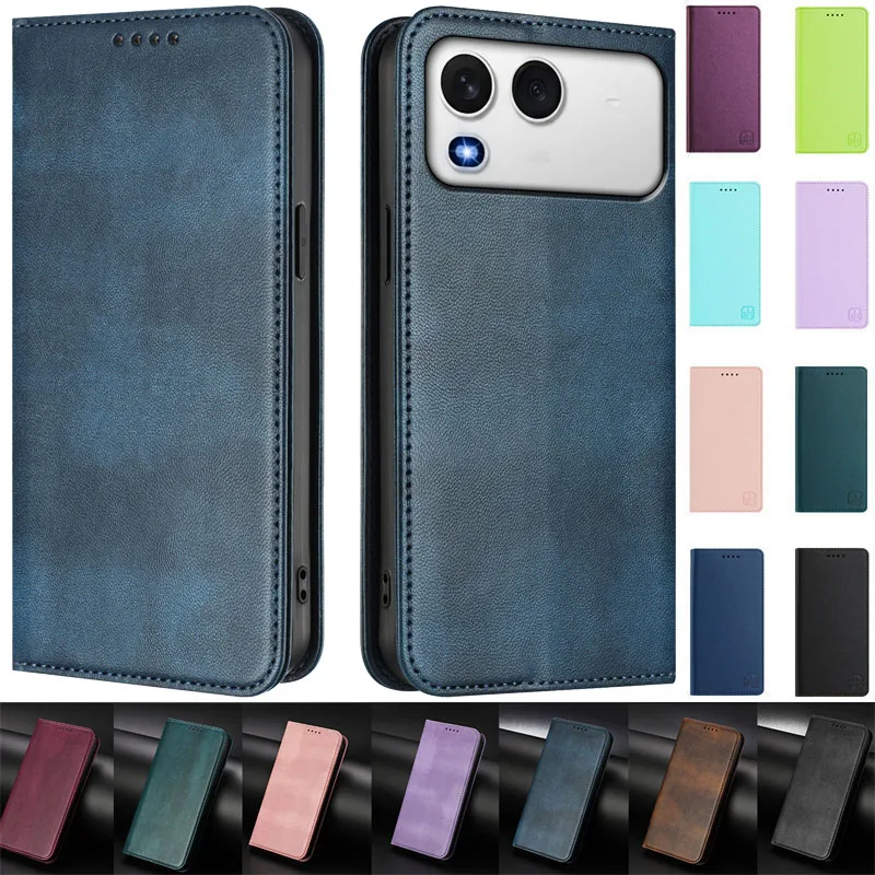 Premium Magnetic Leather Stand Wallet Case – Flip Protective Back Cover in Elegant Design